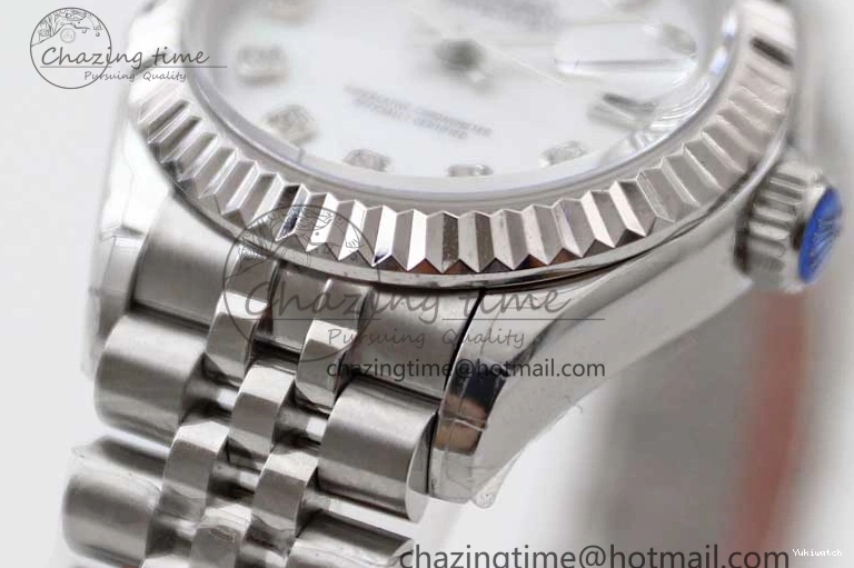 Dial SS 1:1 Diamonds 28 Silver Markers DateJust Bracelet 904L Edition Lady Best on NH05 Steel TWF President 0206